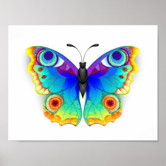 Rainbow Butterfly Peacock Eye Poster