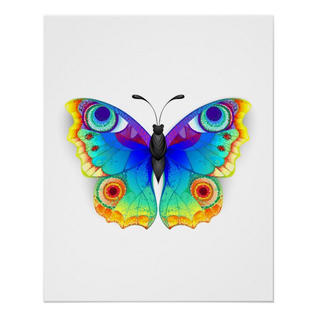 Rainbow Butterfly Peacock Eye Poster (Front)