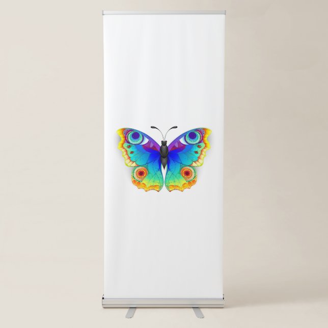 Rainbow Butterfly Peacock Eye Retractable Banner (Front)