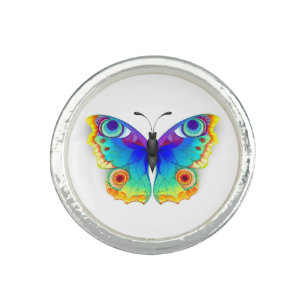 Rainbow Butterfly Peacock Eye Ring