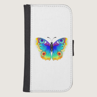 Rainbow Butterfly Peacock Eye Galaxy S4 Wallet Case