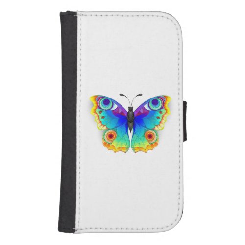 Rainbow Butterfly Peacock Eye Galaxy S4 Wallet Case