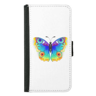 Rainbow Butterfly Peacock Eye Samsung Galaxy S5 Wallet Case