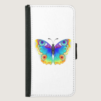 Rainbow Butterfly Peacock Eye Samsung Galaxy S5 Wallet Case