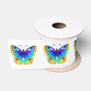Rainbow Butterfly Peacock Eye Satin Ribbon