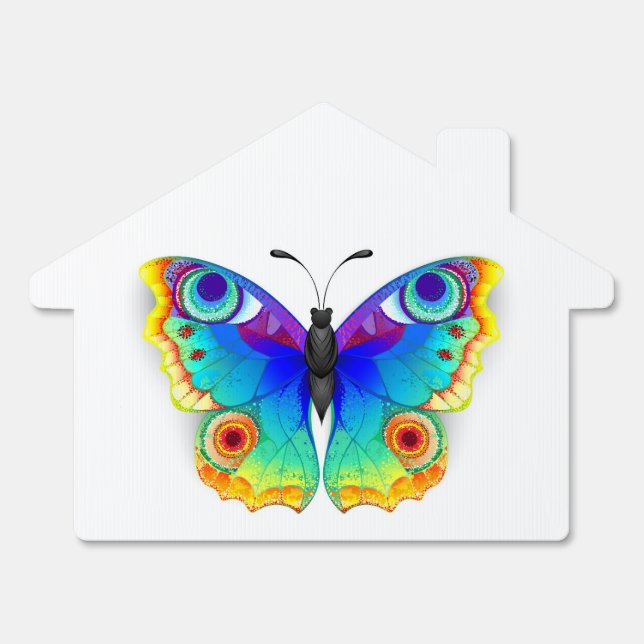 Rainbow Butterfly Peacock Eye Sign (Front)