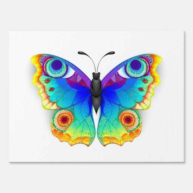 Rainbow Butterfly Peacock Eye Sign (Front)