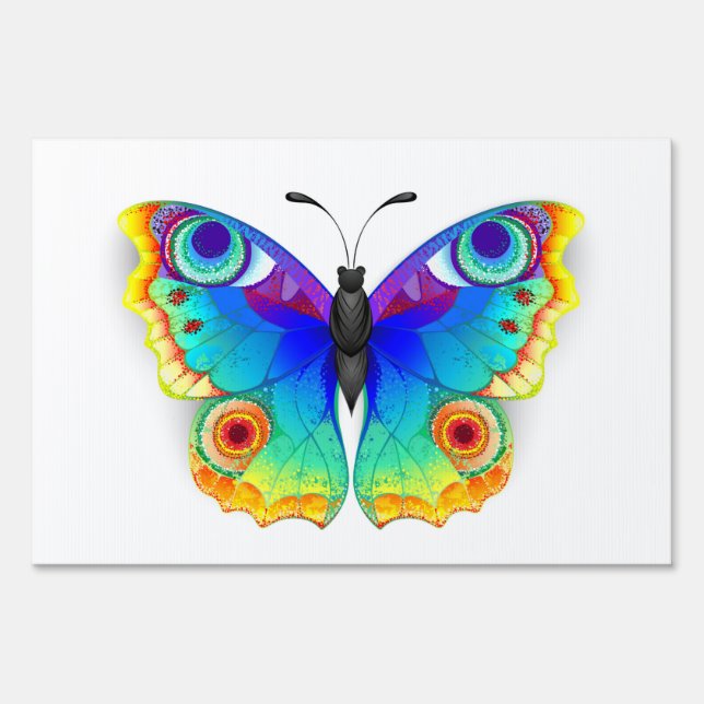Rainbow Butterfly Peacock Eye Sign (Front)