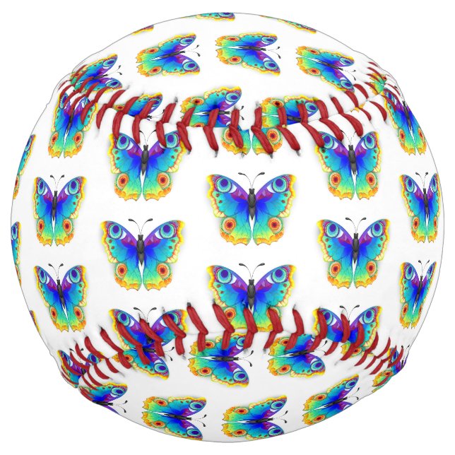 Rainbow Butterfly Peacock Eye Softball (Front)