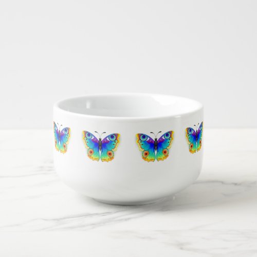 Rainbow Butterfly Peacock Eye Soup Mug