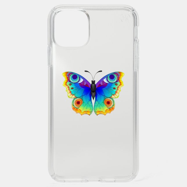 Rainbow Butterfly Peacock Eye Speck iPhone 11 Pro Max Case (Front)