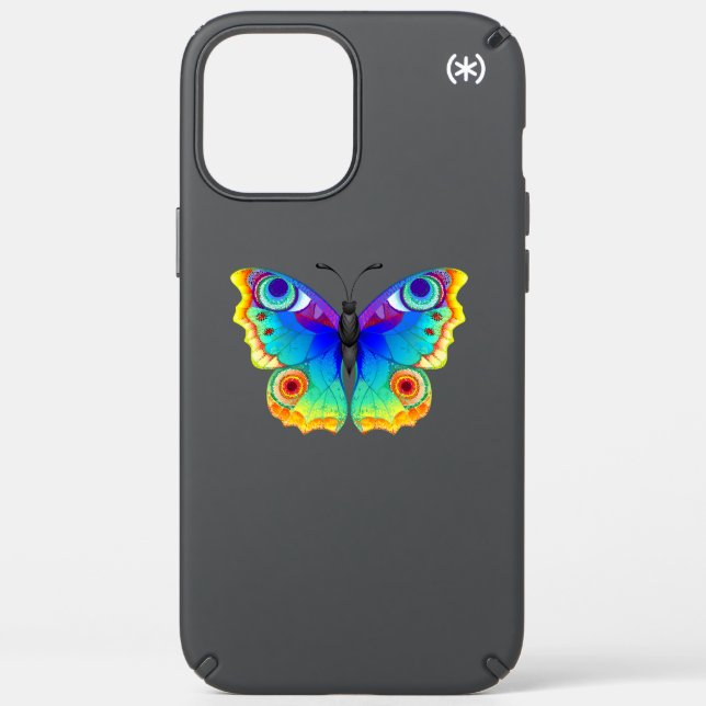 Rainbow Butterfly Peacock Eye Speck iPhone 12 Pro Max Case (Front)