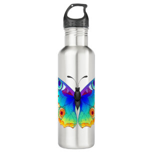 Rainbow Butterfly Peacock Eye Stainless Steel Water Bottle