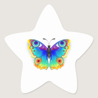 Rainbow Butterfly Peacock Eye Star Sticker