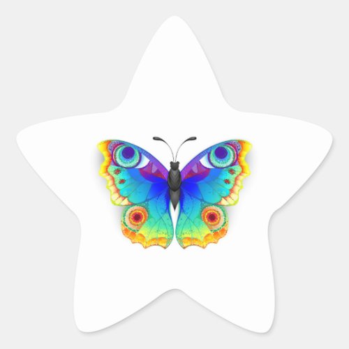 Rainbow Butterfly Peacock Eye Star Sticker