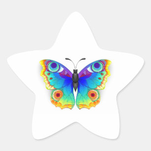 Rainbow Butterfly Peacock Eye Star Sticker