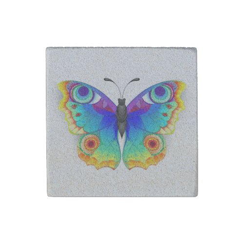 Rainbow Butterfly Peacock Eye Stone Magnet
