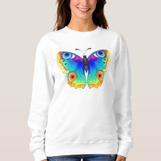 Rainbow Butterfly Peacock Eye Sweatshirt (Front)