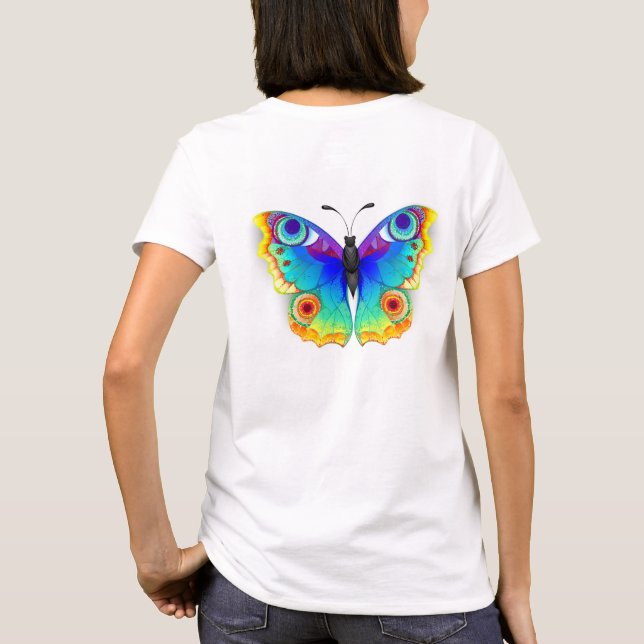 Rainbow Butterfly Peacock Eye T-Shirt (Back)