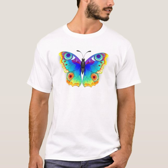 Rainbow Butterfly Peacock Eye T-Shirt (Front)