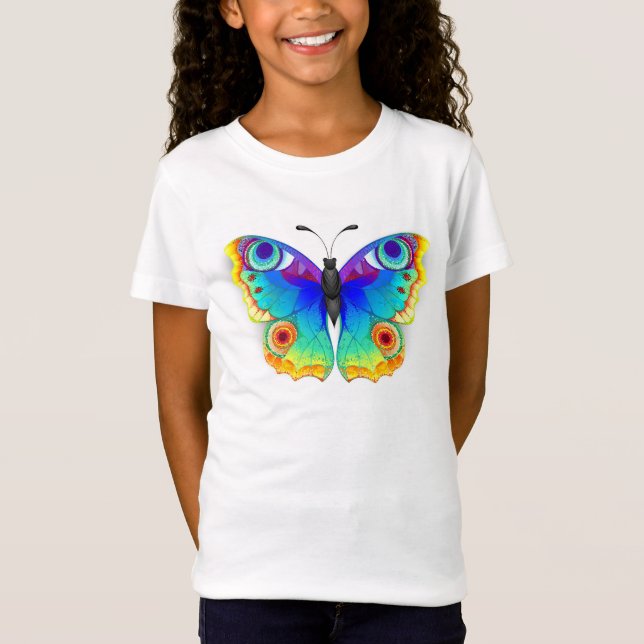 Rainbow Butterfly Peacock Eye T-Shirt (Front)