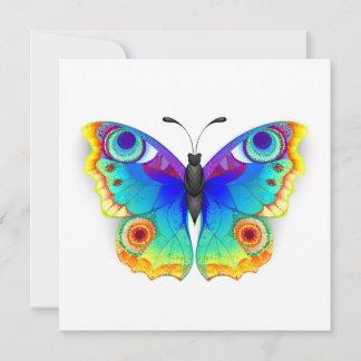 Rainbow Butterfly Peacock Eye Thank You Card