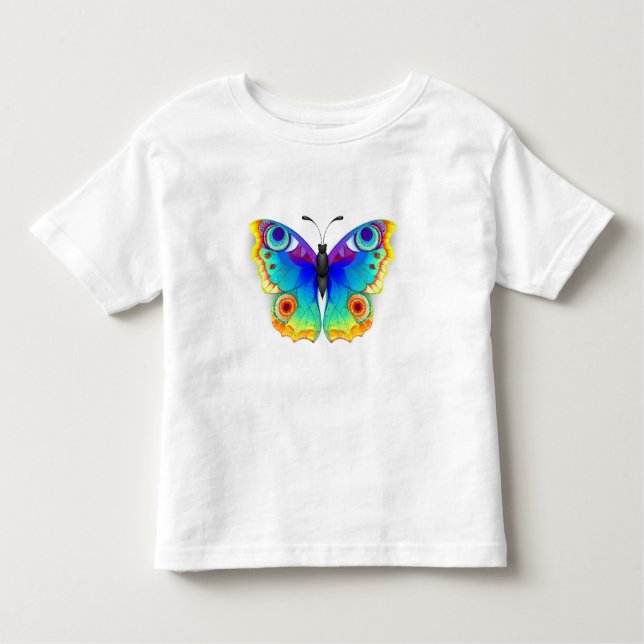 Rainbow Butterfly Peacock Eye Toddler T-shirt (Front)