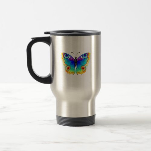 Rainbow Butterfly Peacock Eye Travel Mug