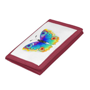 Rainbow Butterfly Peacock Eye Tri-fold Wallet