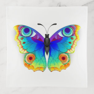 Rainbow Butterfly Peacock Eye Trinket Tray