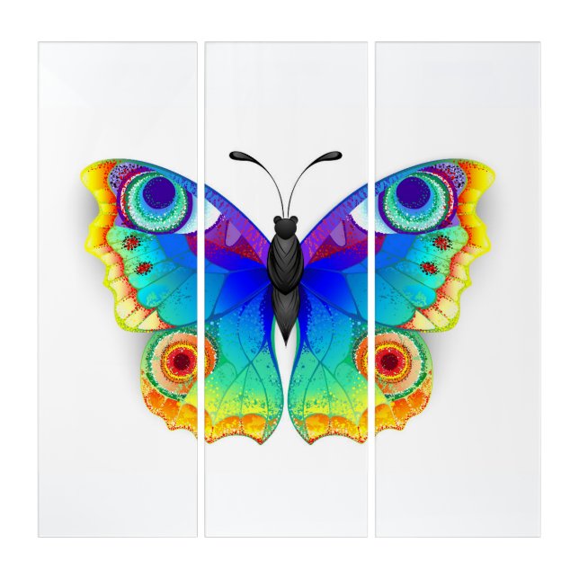 Rainbow Butterfly Peacock Eye Triptych (Front)