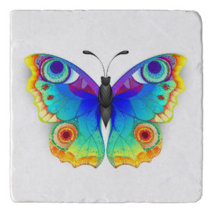 Rainbow Butterfly Peacock Eye Trivet
