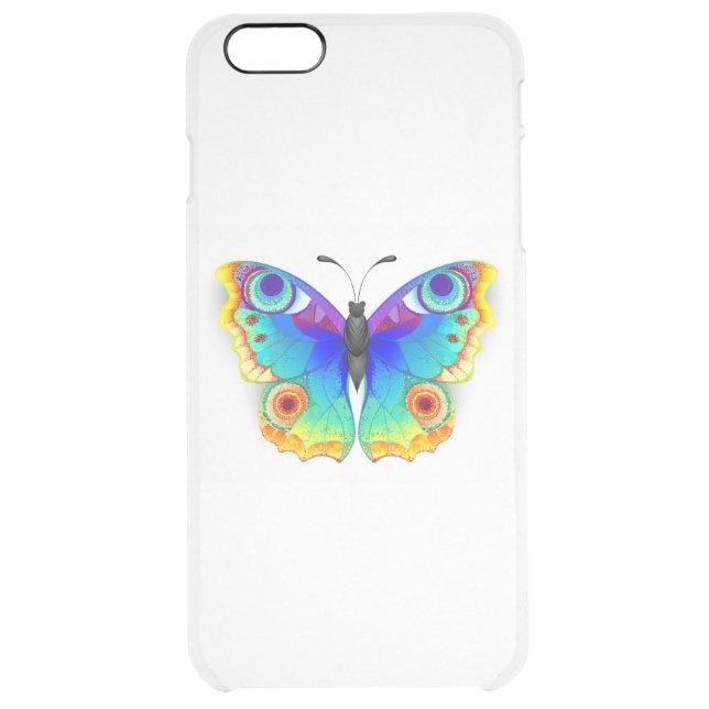 Rainbow Butterfly Peacock Eye Uncommon iPhone Case (Back)