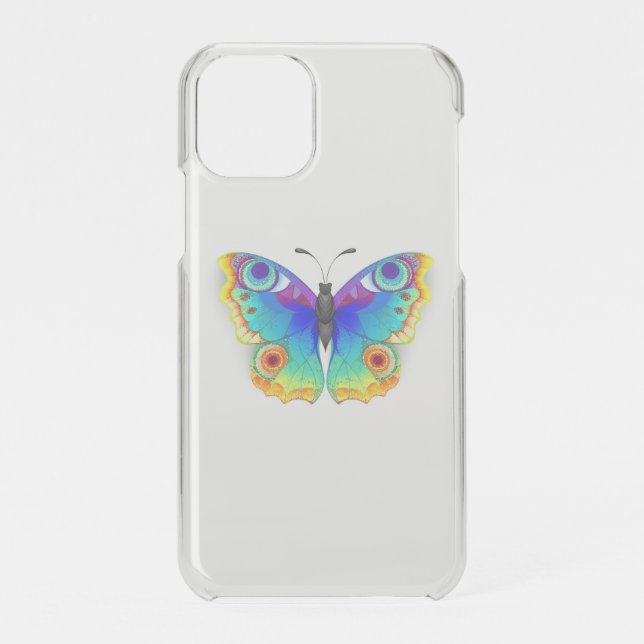 Rainbow Butterfly Peacock Eye Uncommon iPhone Case (Back)