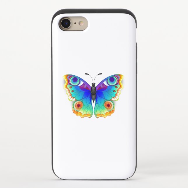 Rainbow Butterfly Peacock Eye Uncommon iPhone Case (Back)