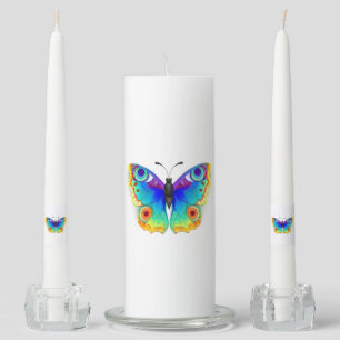 Rainbow Butterfly Peacock Eye Unity Candle Set