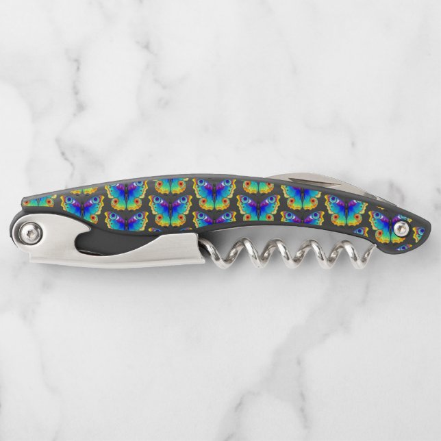 Rainbow Butterfly Peacock Eye Waiter's Corkscrew (Front)