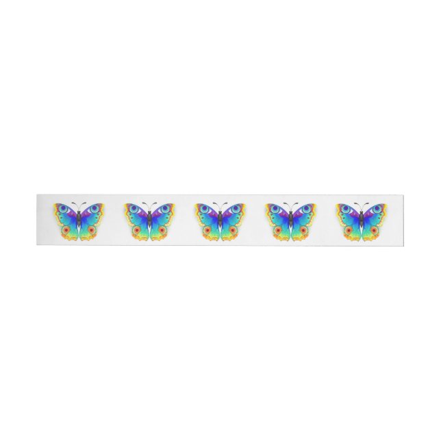 Rainbow Butterfly Peacock Eye Wrap Around Label (Individual)