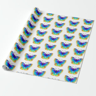 Rainbow Butterfly Peacock Eye Wrapping Paper