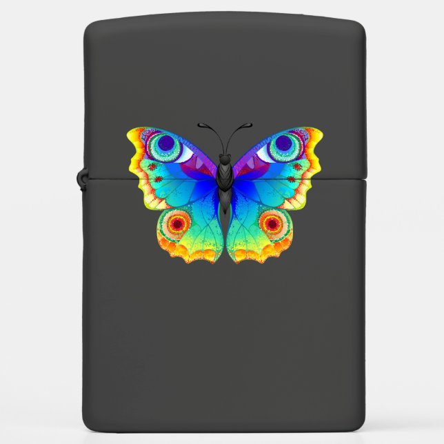 Rainbow Butterfly Peacock Eye Zippo Lighter (Front)