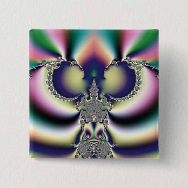 Rainbow Butterfly Pinback Button (Front)