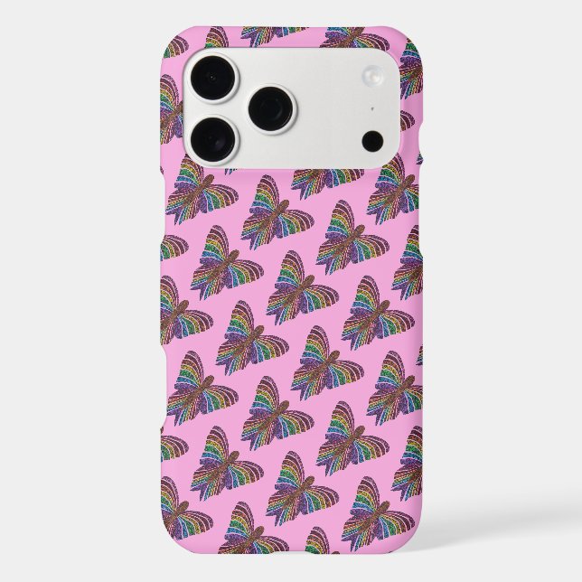 Rainbow Butterfly (pink) - iPhone Case (Back)