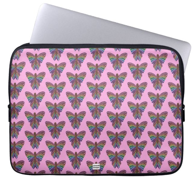 Rainbow Butterfly (pink) - Laptop Sleeve (Front)