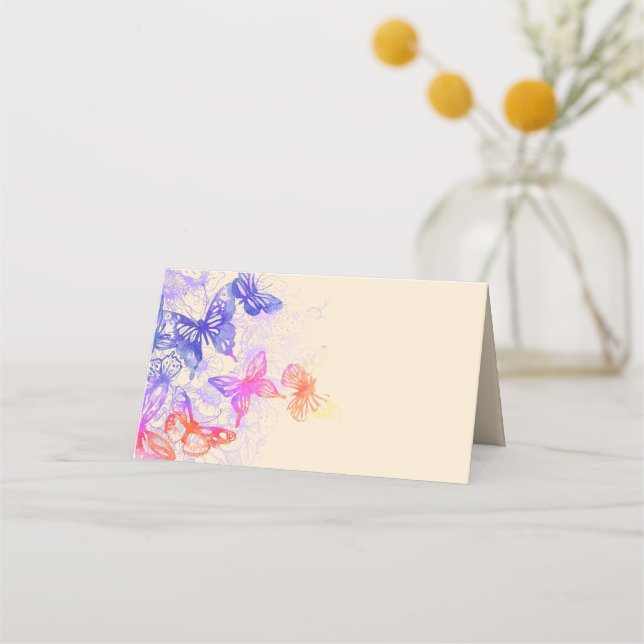 Rainbow Butterfly Placecards (Front)
