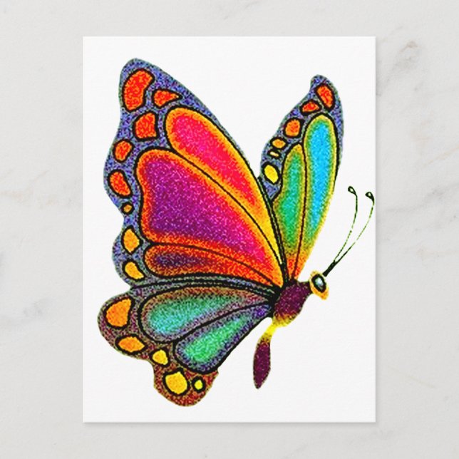 Rainbow Butterfly Postcard (Front)