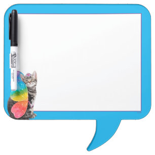 Rainbow Butterfly Princess Kitten Dry Erase Board