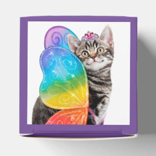 Rainbow Butterfly Princess Kitten Favor Boxes