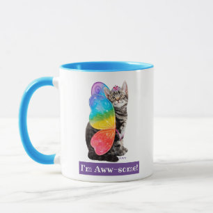 Rainbow Butterfly Princess Kitten Mug