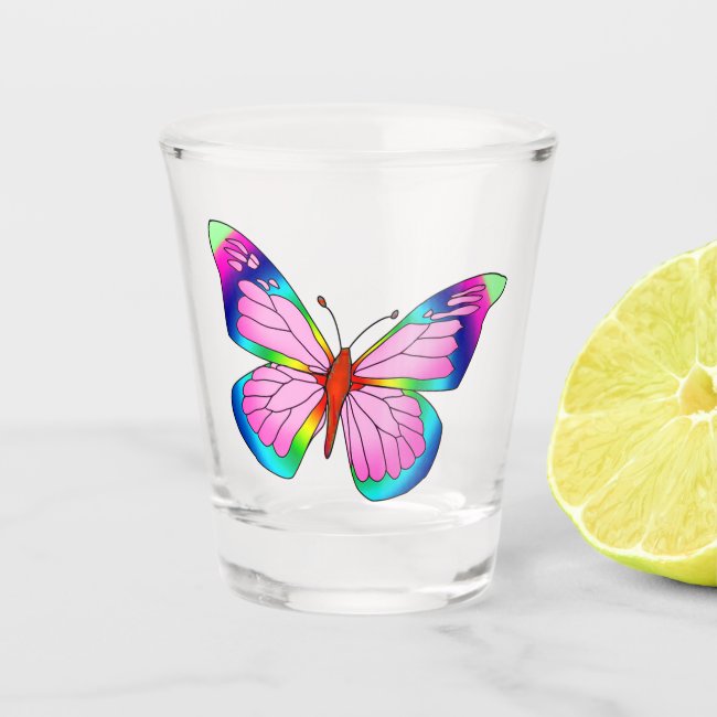 Rainbow Butterfly Shot Glass