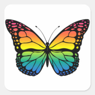 Rainbow butterfly  square sticker